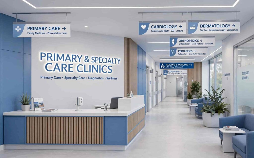 Primary and specialty care clinics