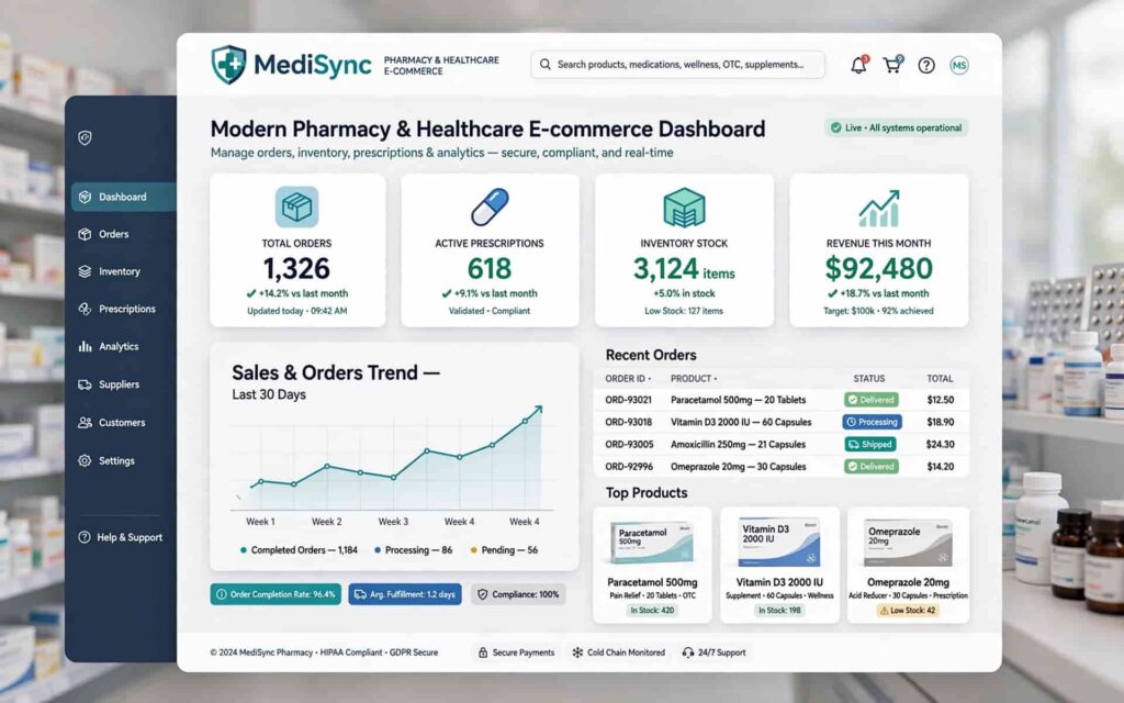 Online pharmacies and healthcare ecommerce platforms